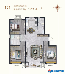 温馨三室，南北通透，户型方正实用，精致起居室，与观景阳台相连，与风景生活同步，双卧朝南，皆带飘窗，明亮阔绰，温馨舒适，享受窗外美景